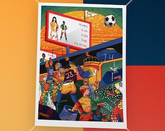 El futuro del fútbol - 4 Color Riso Print