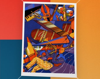 Una historia del jazz - 4 Color Riso Print