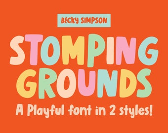 Stomping Grounds Font | Bubble Letters | Bubble font | Children&#39;s font | playful font