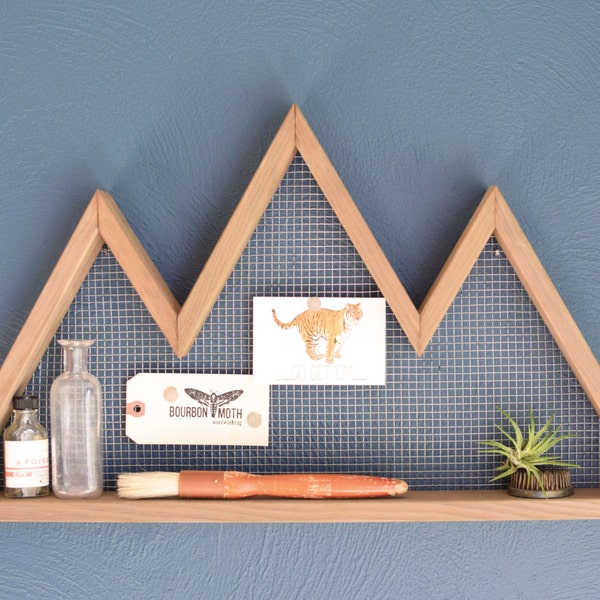 Mountain Wall Art, Shelf, Mountain Home Decor, wall hanging, wall shelf, reclaimed wood, statement piece, modern, industrial, rustic,