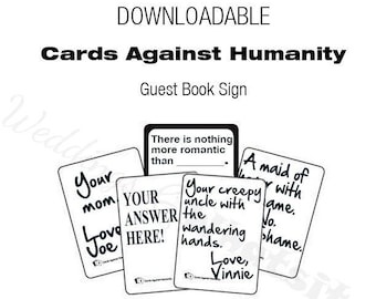 Wedding Guest Book Sign for Cards Against Humanity Lovers - Downloadable/Printable