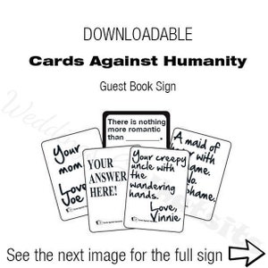 Signe de livre d'or de mariage pour les amoureux des cartes contre l'humanité - téléchargeable/imprimable