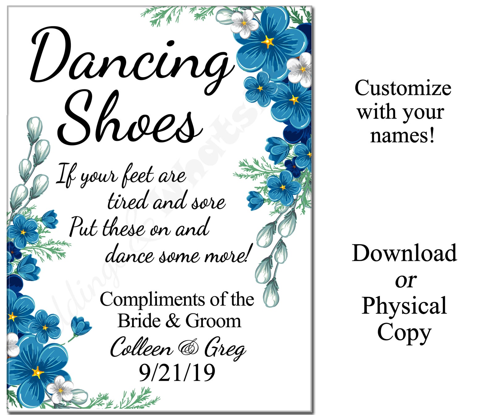 Personalized Wedding Dancing Shoes Flipflop Sign Etsy