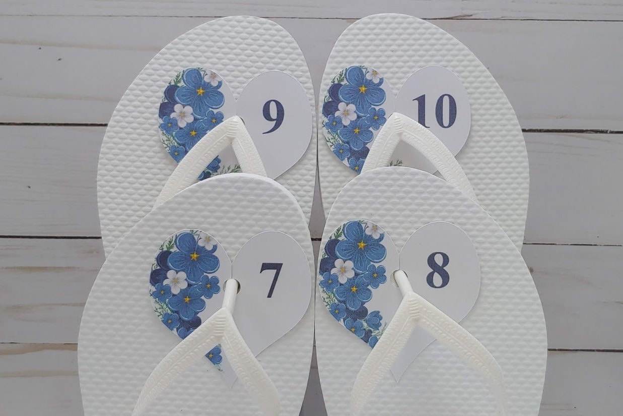 Size Tag for Flip Flops at Wedding, Easy, No Knot Tying, Heart Shaped Flip- flop, Thong Sandal, Flippies, Number Labels. - Etsy UK