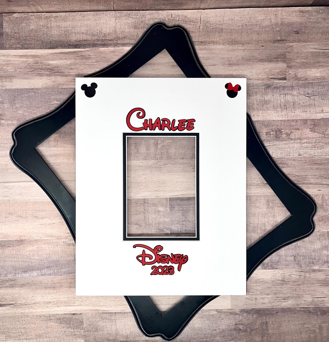 DISNEY PERSONALIZED Inspired Autograph Photo Mat Signature Matte Fits ...