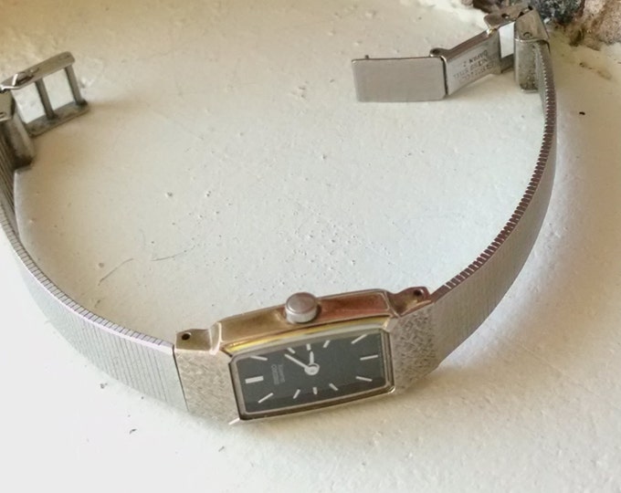 Vintage Ladies Seiko Black Square Face Watch With Hammered - Etsy UK