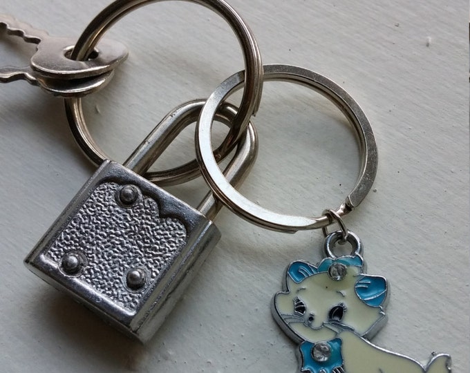 Lock Cat Keychain Multi Combination Keyrings W/ Small Lock Kit Etsy