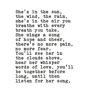 Hand-typed Sympathy Poem - Gift for Loss of Mother - Sympathy Gifts - Loss of Mama, Aunt, Sister or Daughter - Meaningful Condolence Gifts