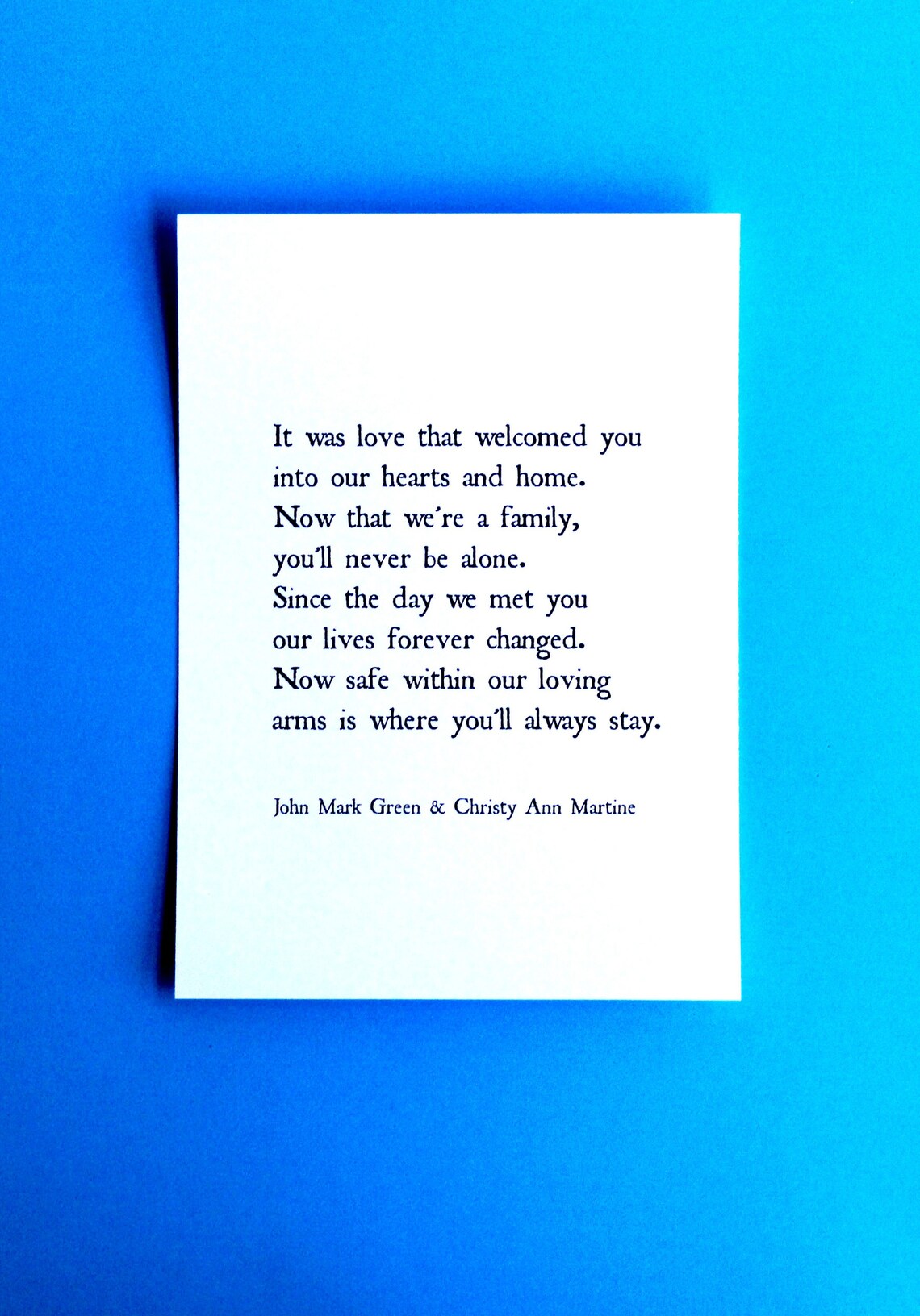 Adoption Gifts Print Adopting Child Poem Forever Changed Etsy