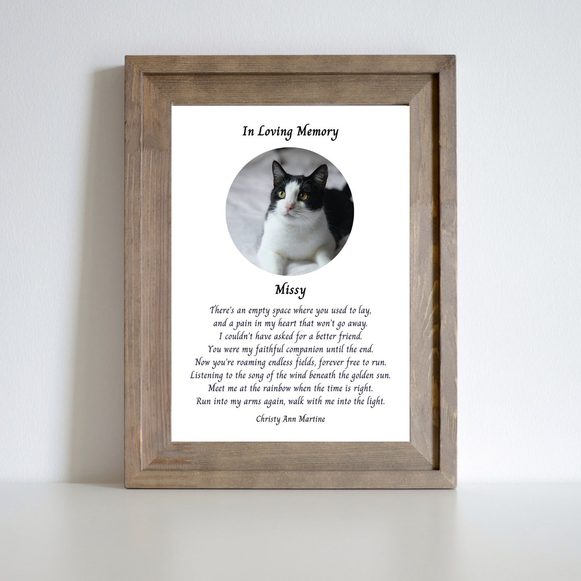 Loss of Cat Gift Personalized Cat Loss Print Cat Memorial
