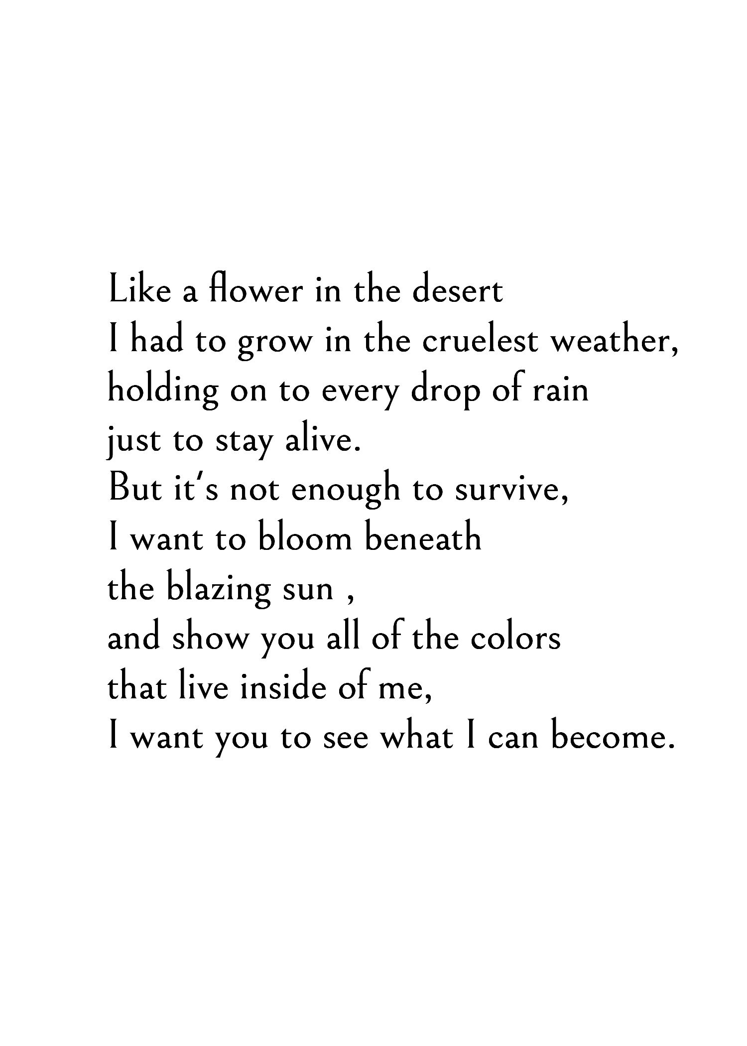 Empowering Gifts Flower in the Desert Poem Empowerment Etsy