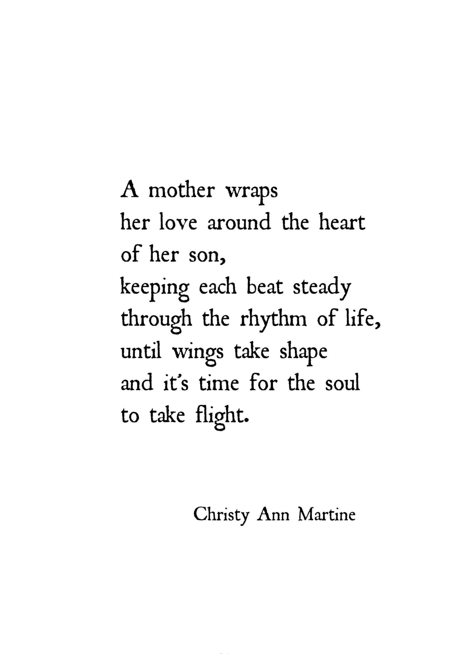 Gift for Son from Mom Mother Son Poem Print Poetry Prints | Etsy