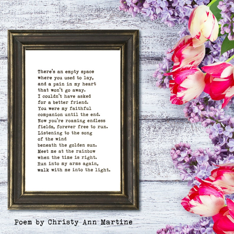 Loss of Dog Memorial Poem Forever Free Meet Me at the Etsy