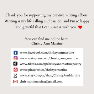 Cute Whimsical Short Poem- Hand Typed - I throw wishes into the sky and wait for the stars to catch them - Christy Ann Martine Poems image 6