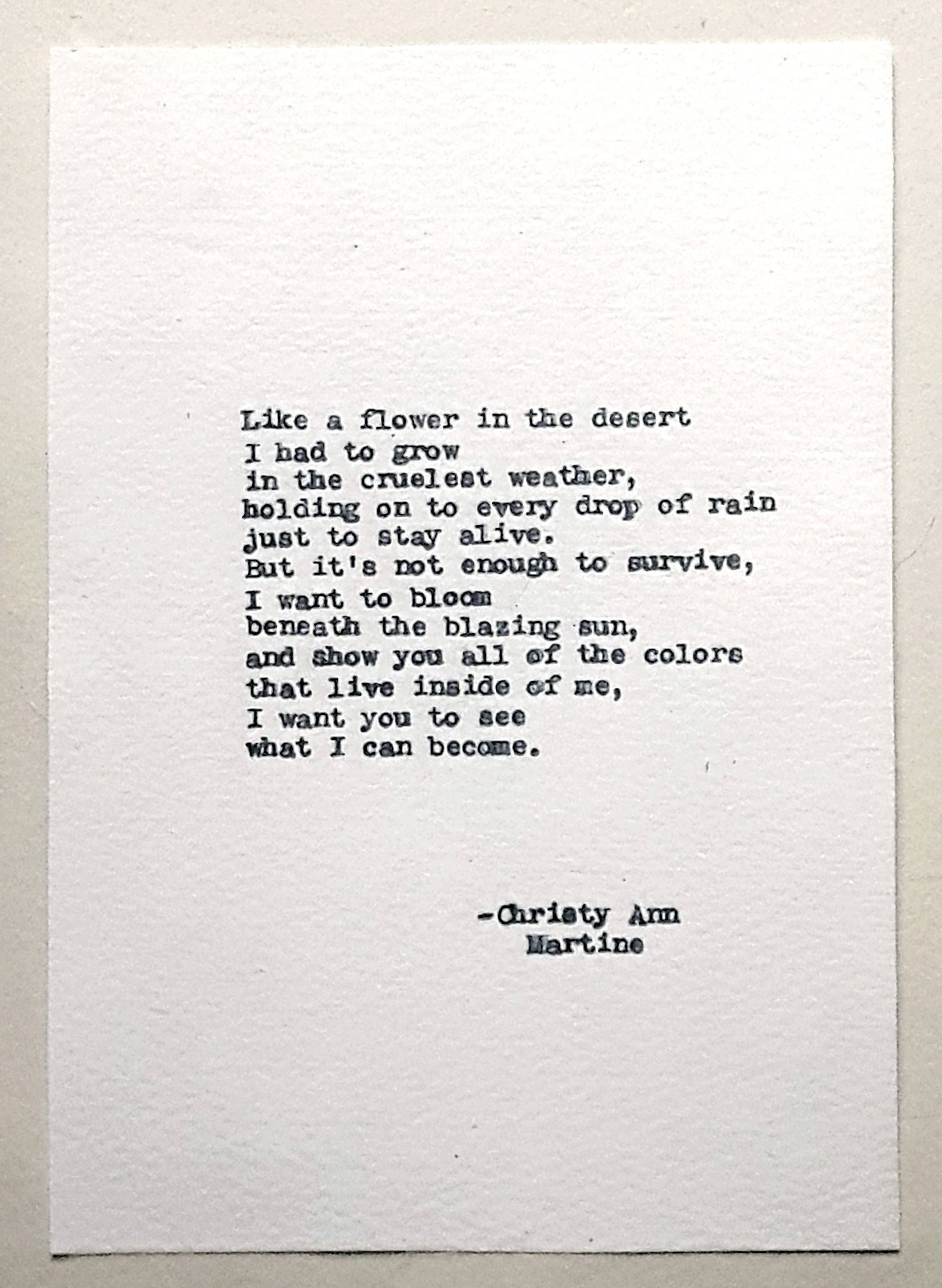 Survivor Quote Women Quotes Like a flower in the desert I Etsy