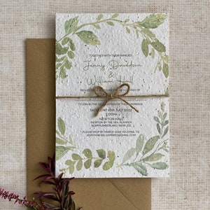 Seeded paper wedding invite |  eco friendly stationery | plantable wedding invites | Wedding card | Eco friendly wedding