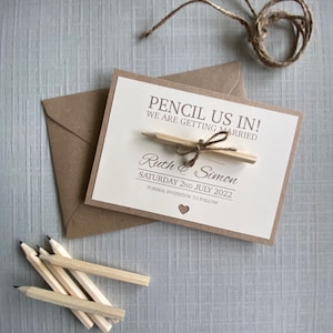 Save the date cards - Pencil us in -  Wedding save the date - Rustic wedding - Rustic save the date - personalised save the date