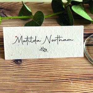 Seeded paper Place cards | Modern | olive branch | Eco- Friendly | seeded paper |  wedding place setting  | printed place setting cards