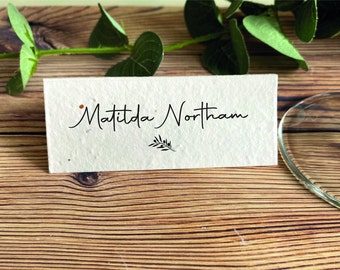 Seeded paper Place cards | Modern | olive branch | Eco- Friendly | seeded paper |  wedding place setting  | printed place setting cards
