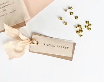 wedding place setting card | Glam wedding | wedding name cards | wedding table decor | Vellum | choose your colour