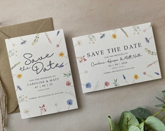 Wildflower Save the Date Cards: Modern Wedding Stationery