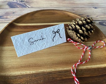 Christmas Place Cards: Seeded Paper, Eco-Friendly Table Decor