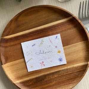 Tarjetas de lugar para bodas plantables: papel con semillas de flores silvestres, ecológico