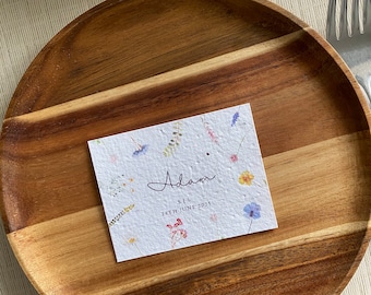 Plantable Wedding Place Cards: Wildflower Seeded Paper, Eco-Friendly