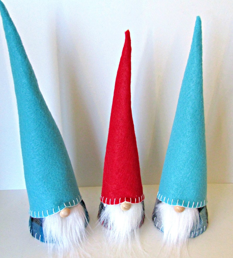 Handmade Felt Gnome Winter Flannel Etsy
