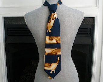 Vintage Save the Children Necktie With Fun Dog Graphic