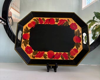 Vintage Hand Painted Metal Toleware Tray