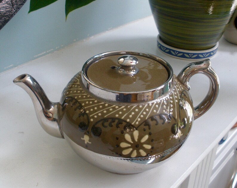 Gibsons Teapot Made in Staffordshire England With Silver Etsy