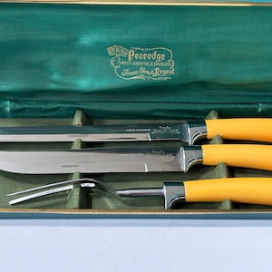 Vintage Carving Knife Set Made In England By Peeredge / Forever Sharp By Regent