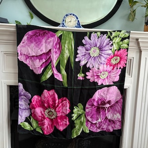 Vintage Colorful Floral Silk Fashion Scarf