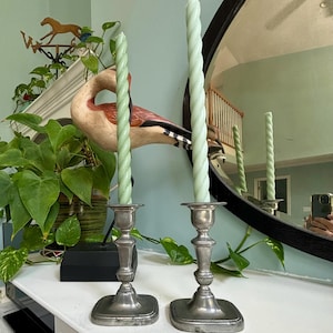 Pair Of Vintage Pewter Candle Holders WINSTON PEWTER, Bridgeport Connecticut