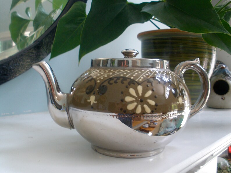 Gibsons Teapot Made in Staffordshire England With Silver Etsy