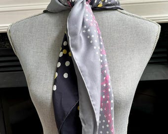 Designer NINA RICCI Vintage Large Square Silk Fashion Scarf