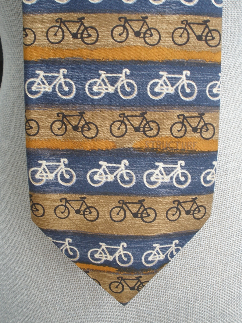Fun Silk Necktie With A Bicycle Print made In The USA