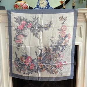 Vintage Large Square Silk Fashion Scarf