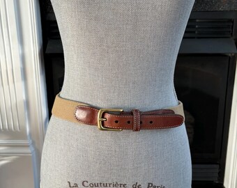 Fossil‎ Womens Brown Tan Herringbone Woven Wide Belt Brown Leather Buckle Size L Fossil Women main image 3