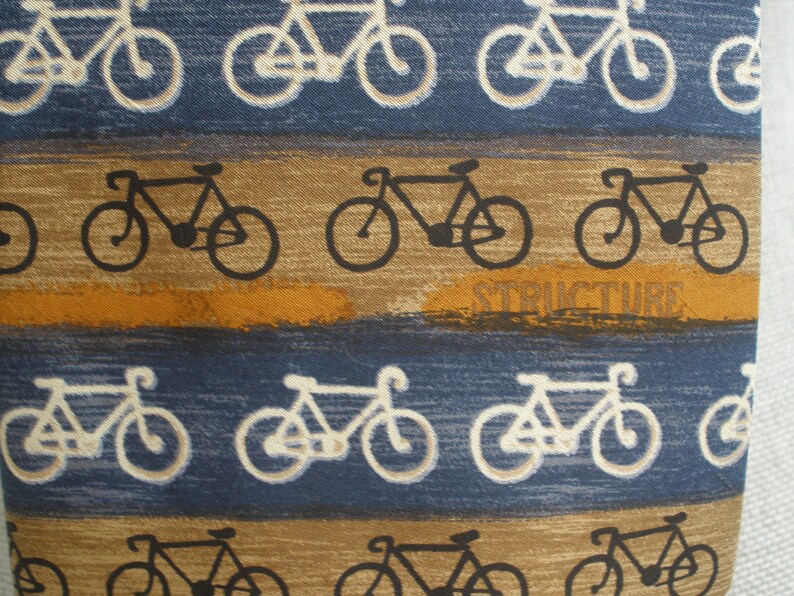 Fun Silk Necktie With A Bicycle Print made In The USA
