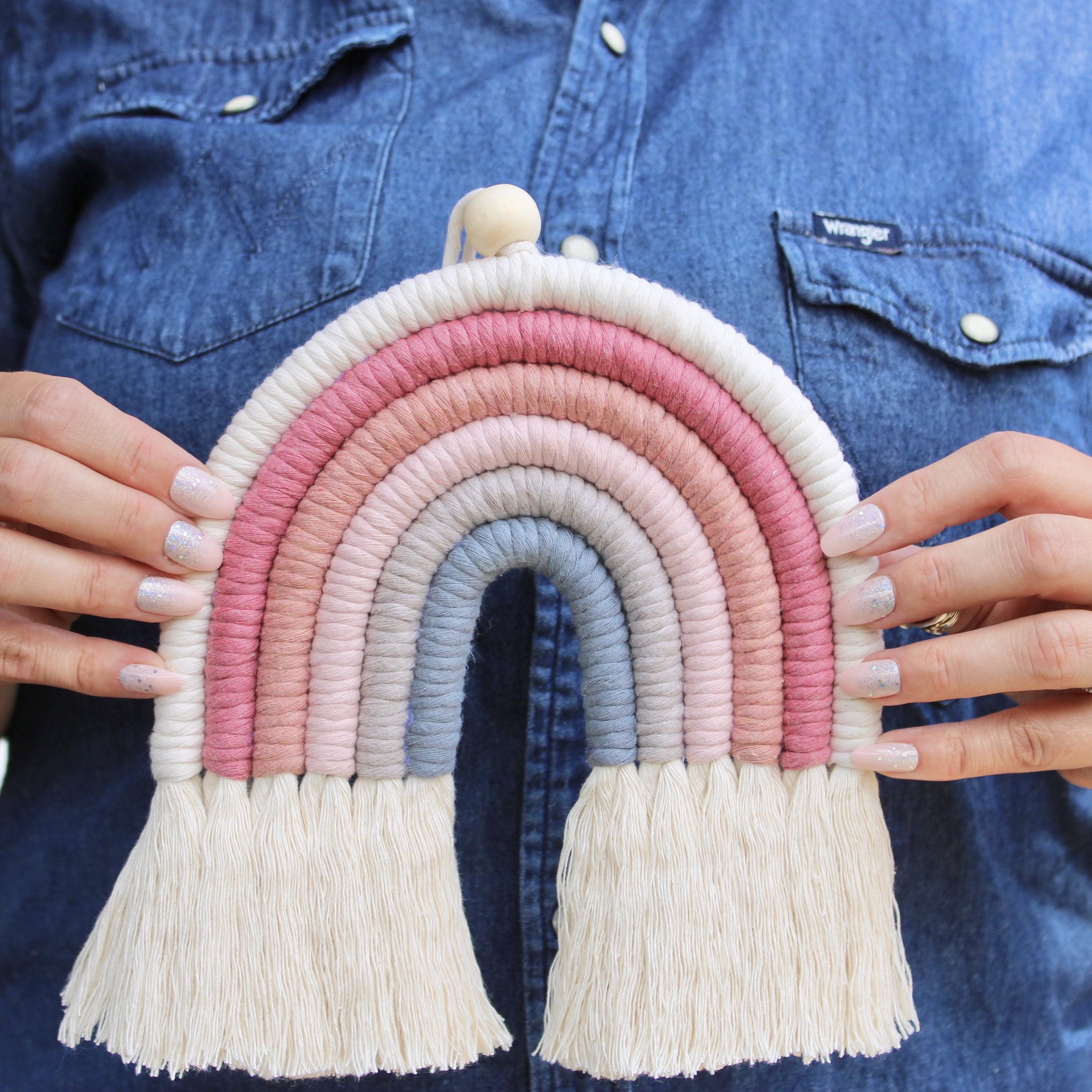 Macrame Rainbow Kit, DIY Macrame Kit, Rainbow Craft Kit, Personalised Decor Kit, Rainbow Decor, Galentines Gift, Rainbow Wall Hanging