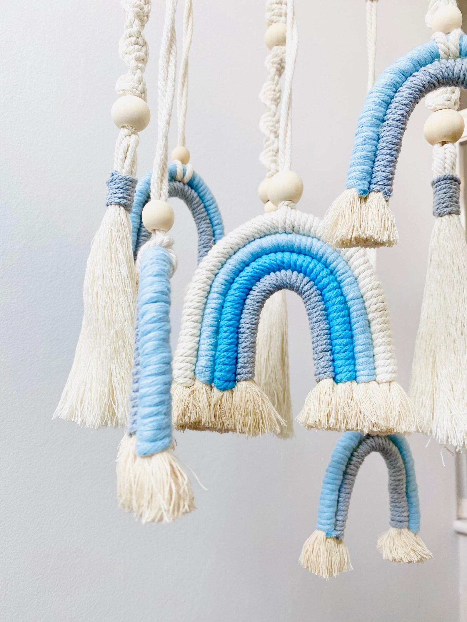 Baby/Nursery Boho Macramé Rainbow Mobile Etsy