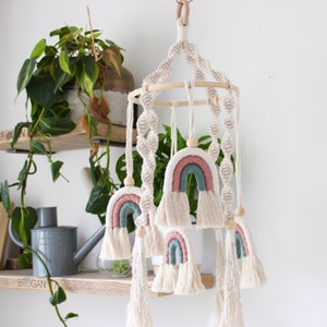 Macramé Rainbow Mobile: Custom Nursery Decor