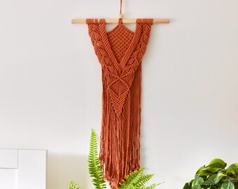 Boho Macramé Tapestry-wall hanging-terracotta|Boho style|Handmade|Recycled Cotton|Eco friendly|Home Decor|New home|Gift|Present