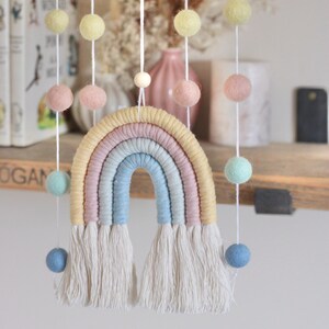 Macramé mobile, rainbow mobile, boho nursery decor, baby mobile, Macramé rainbow, Nursery decor, nursery accessories