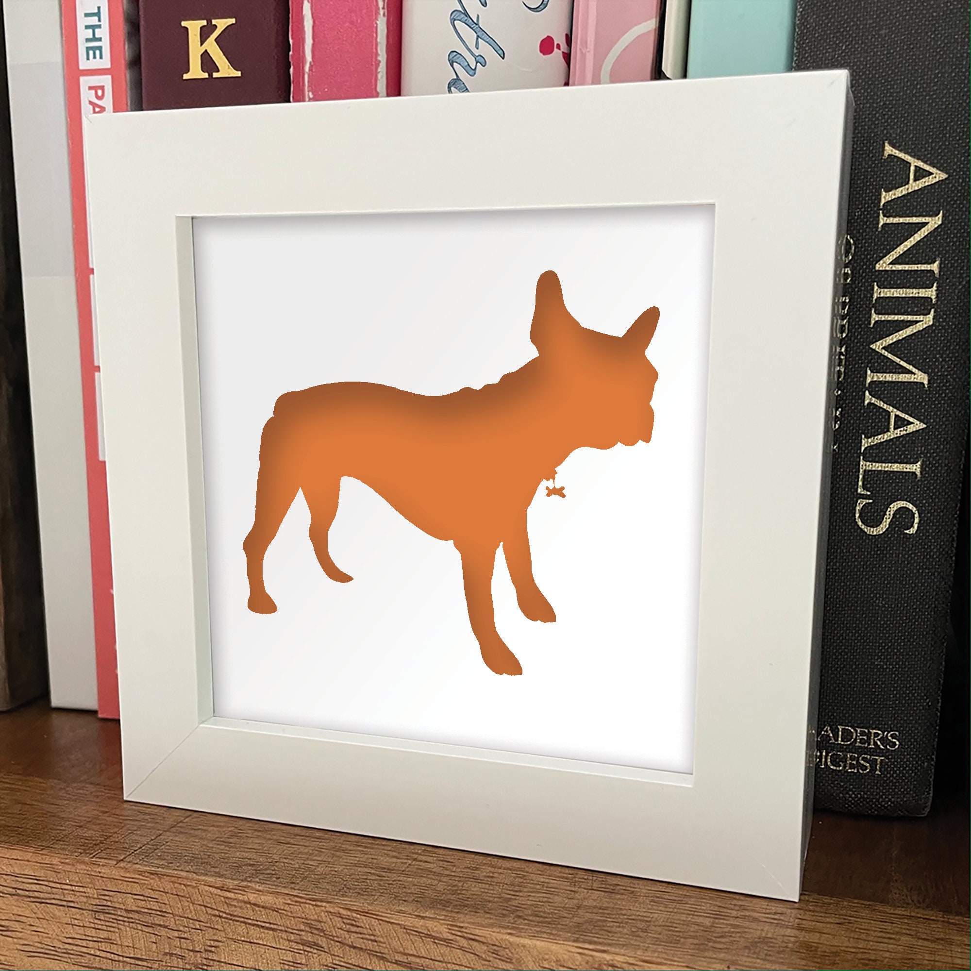 French Bulldog gift – framed dog art – handmade – paper cut – small gift for dog mum or dog dad