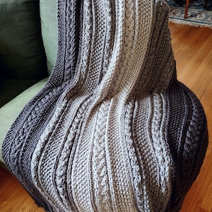 Knit Pattern - Knit Afghan - Blanket - Throw - Knit Blanket Pattern - Behemoth Blanket - Cable Blanket - Afghan - Man&#39;s - Men - Pattern PDF