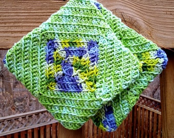 Crochet Pattern Hot Pad -- Cornerstone Square Potholder Digital Pattern PDF (Crochet)