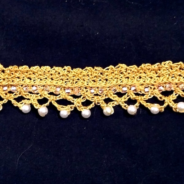 Pink, Gold, & Pearl Choker DIGITAL PATTERN PDF (Crochet)